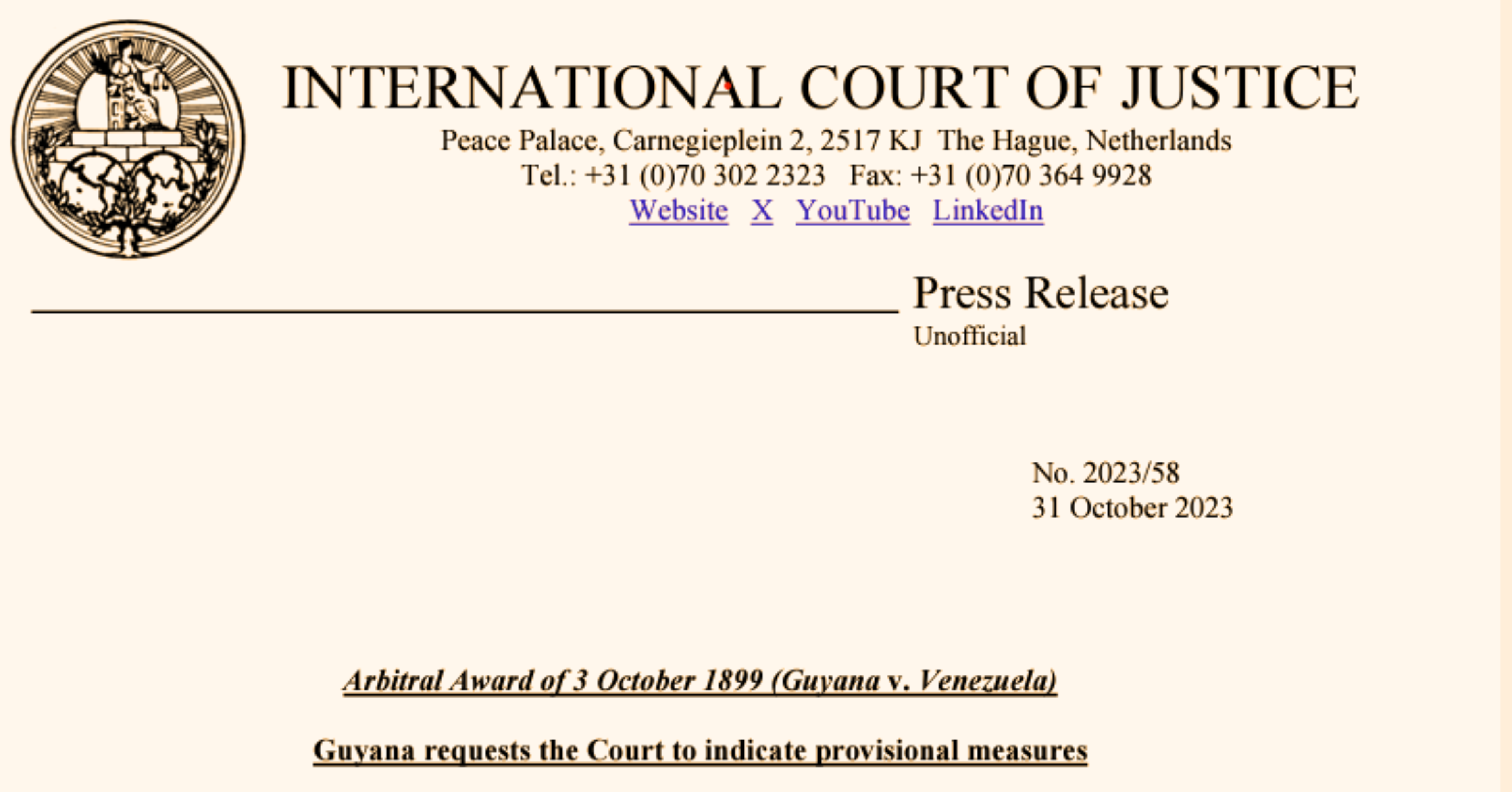 Guyana requests ‘provisional measures’ from world court on Venezuela’s Dec. 3 referendum