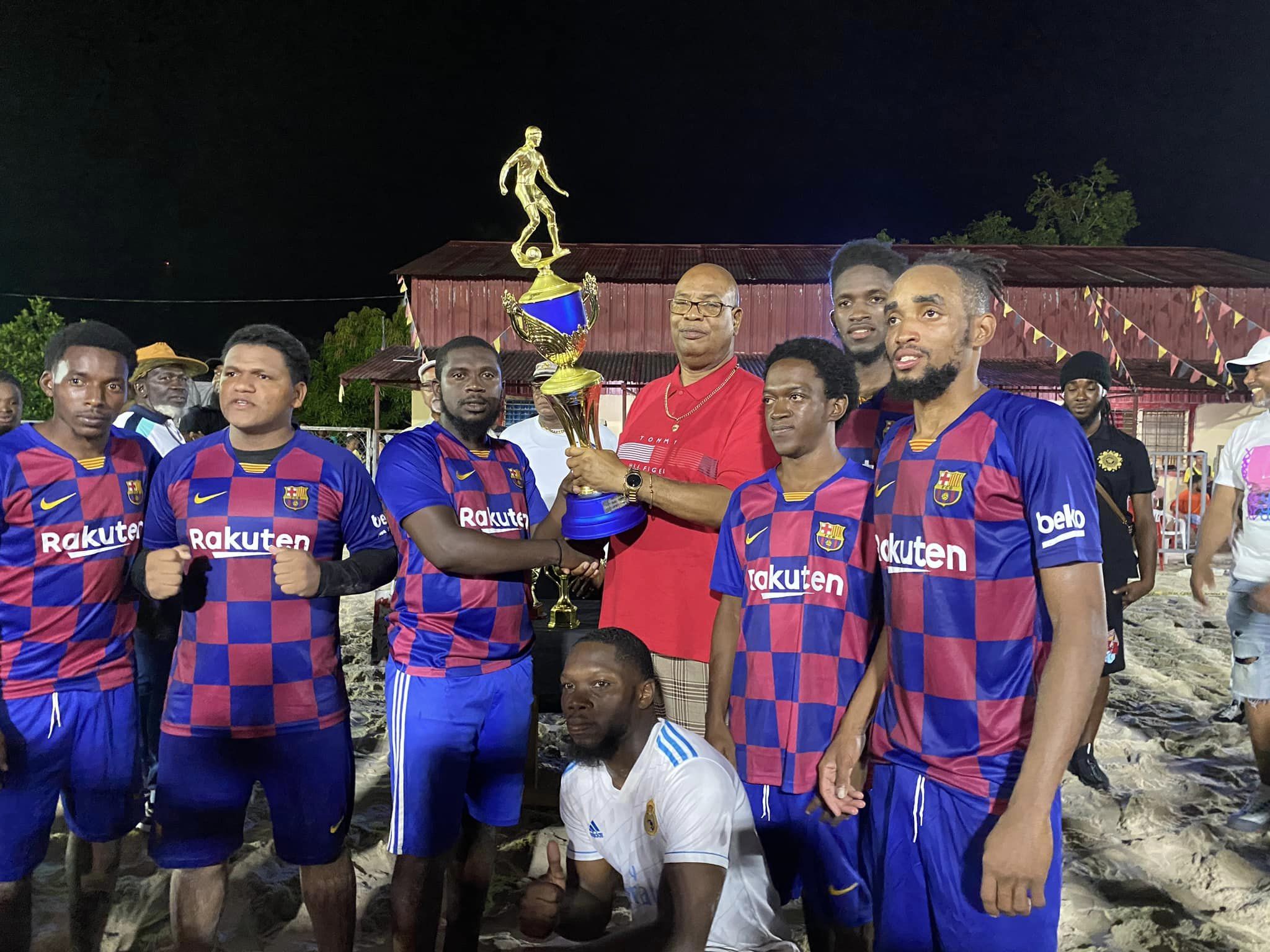 DC Ballers Crowned Kings in “One Guyana King and Queen of the Sand Football” Finals