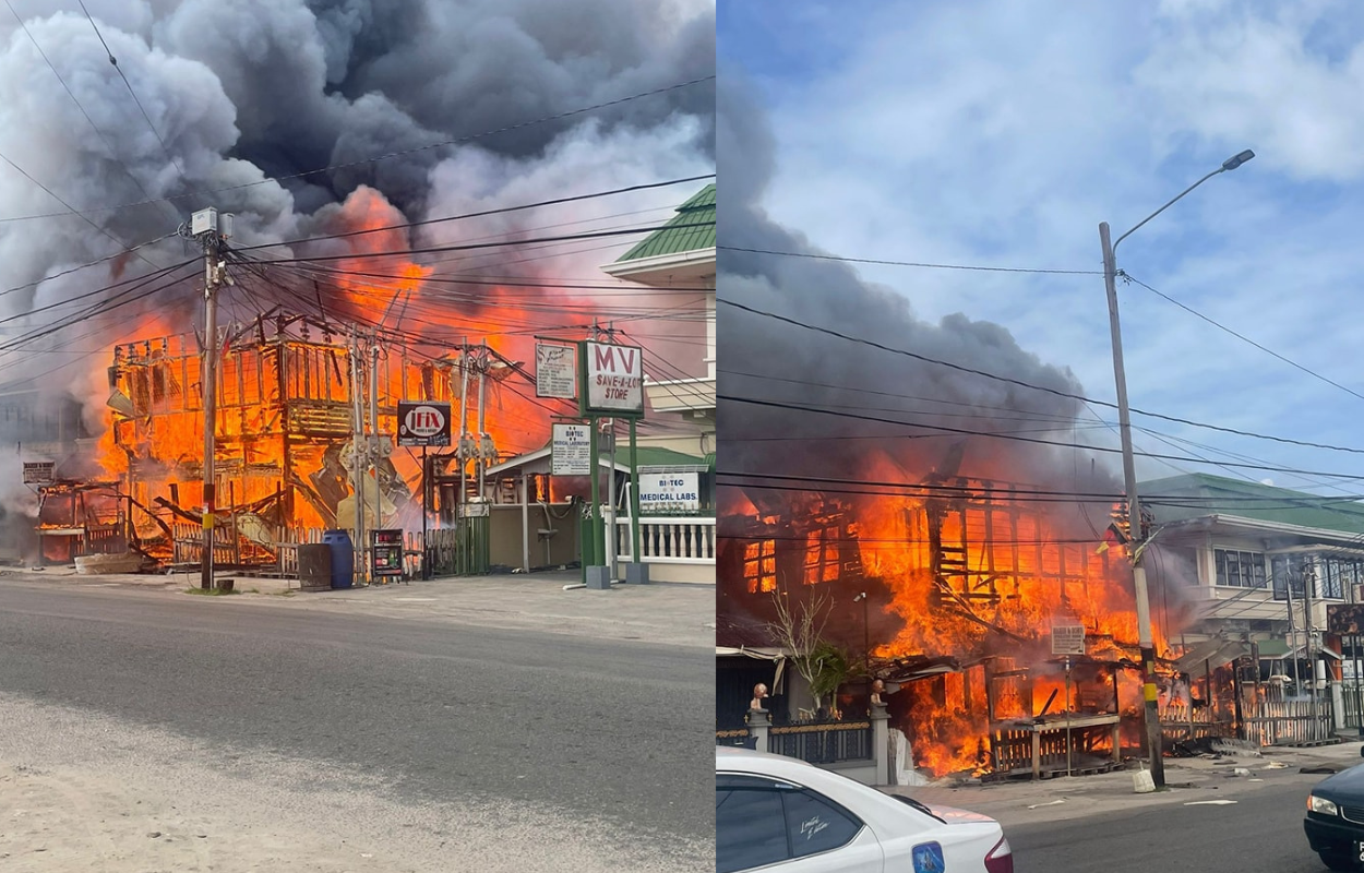 Fire Ravages Upholstery Shop and Hotel in Corriverton, Berbice
