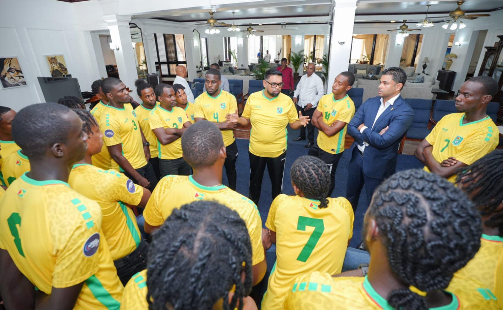 President Irfaan Ali Reiterates Support for Golden Jaguars at State House Meeting