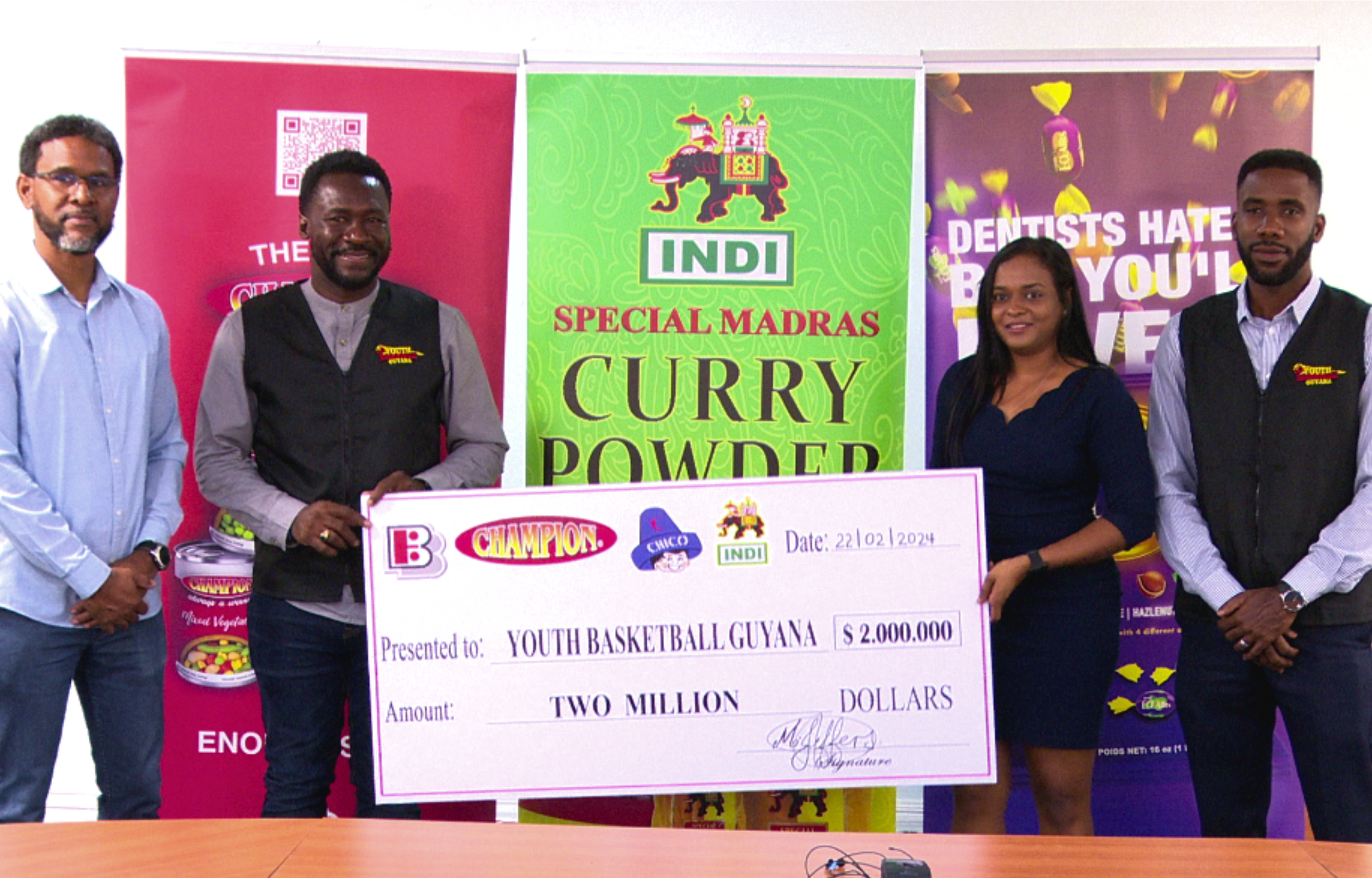 Edward B Beharry Renews Support for Youth Basketball Guyana Program