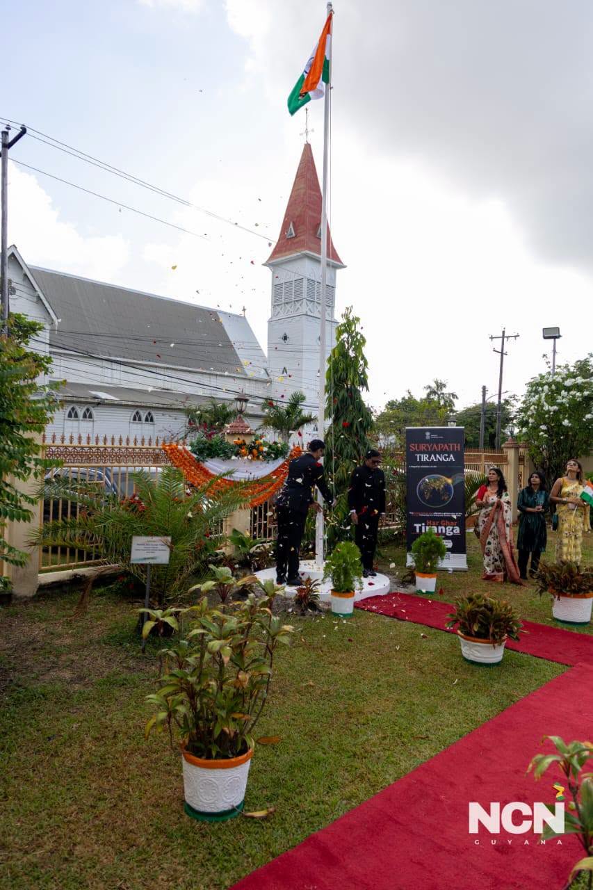 India’s 80th Independence Day observed in Guyana with flag-raising ceremony