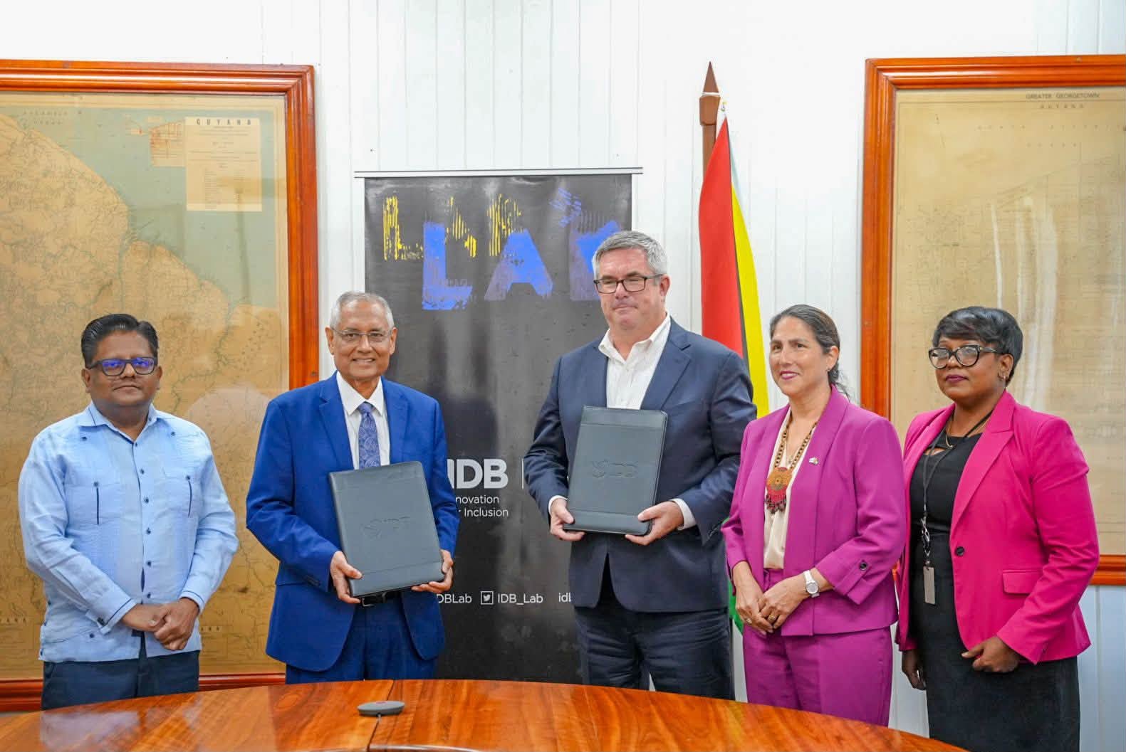 Finance Minister oversees signing of first loan agreement between IDB Lab and Guyanese private sector company