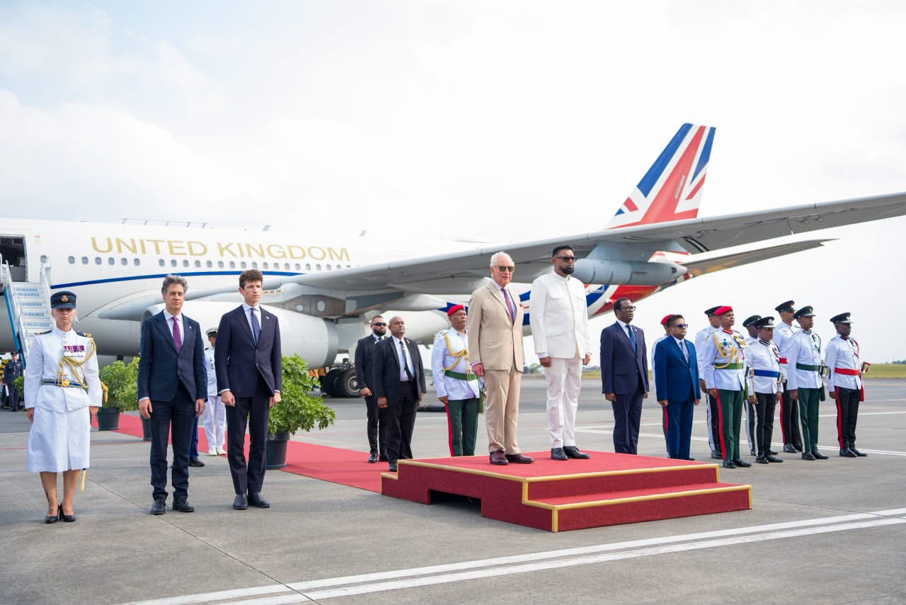 King Charles III arrives in Guyana